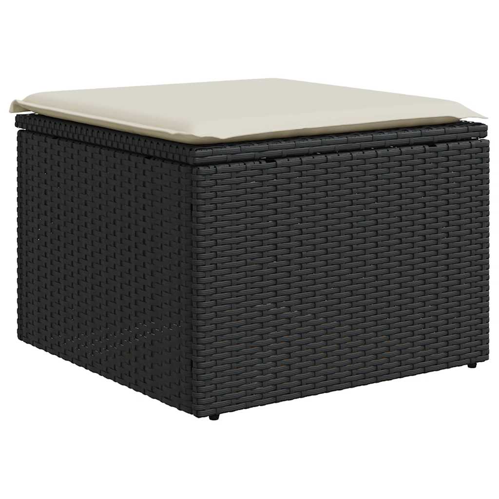 Set Divani da Giardino con Cuscini 8 pz Nero in Polyrattan - immagine 5