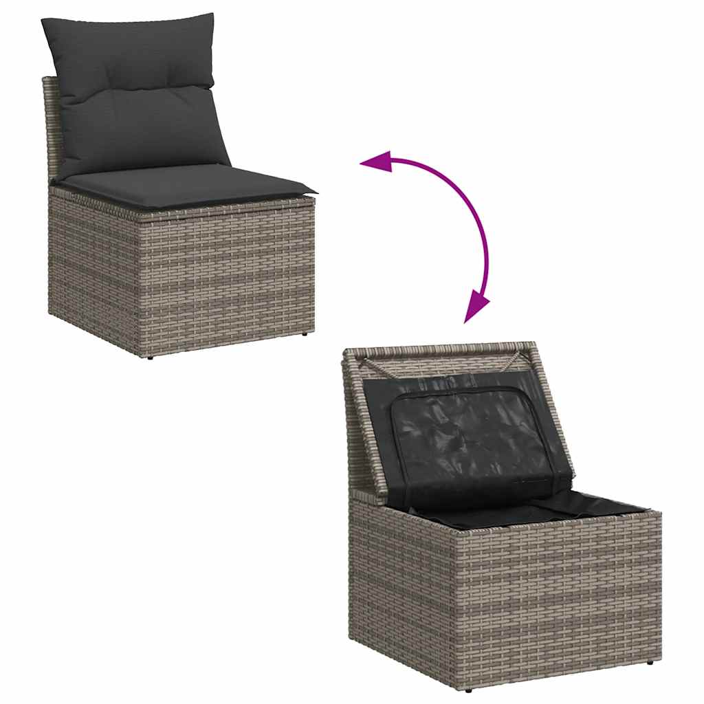 Set Divani da Giardino con Cuscini 7pz Nero Polyrattan - immagine 6