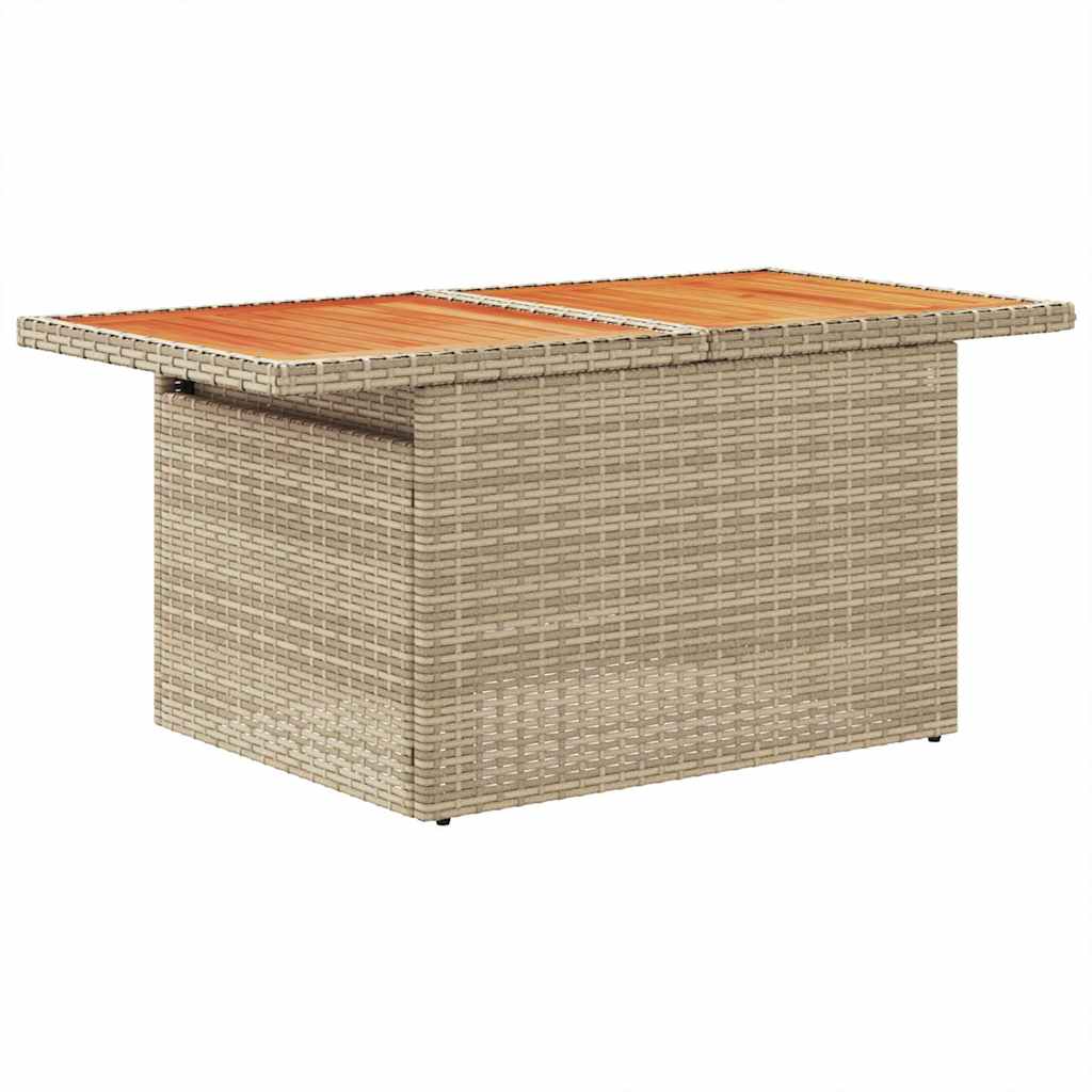 Set Divano da Giardino 6 pz con Cuscini Beige Polyrattan Acacia - immagine 4