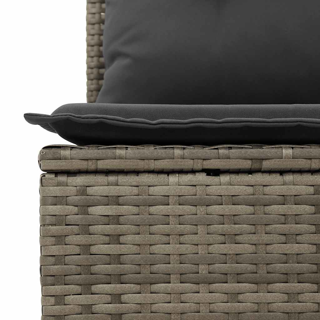 Set Divano da Giardino 6 pz con Cuscini Nero Polyrattan Acacia - immagine 8