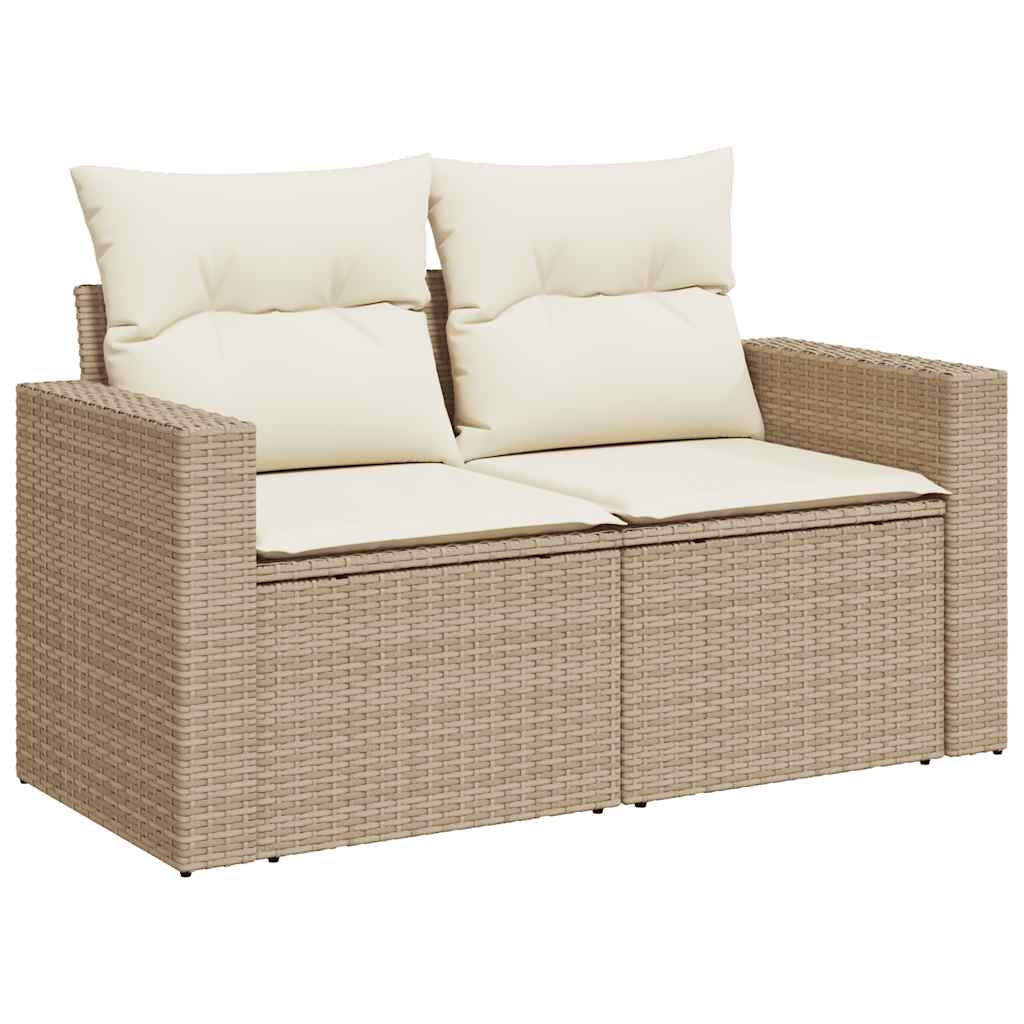 Set Divano da Giardino 8 pz con Cuscini Beige Polyrattan Acacia - immagine 5
