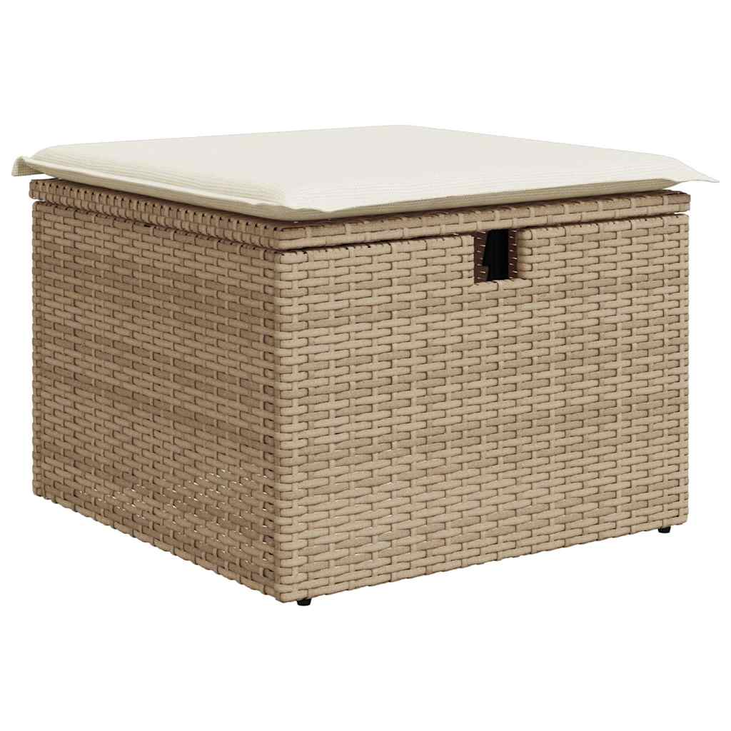 Set Divano da Giardino 8 pz con Cuscini Beige Polyrattan Acacia - immagine 6