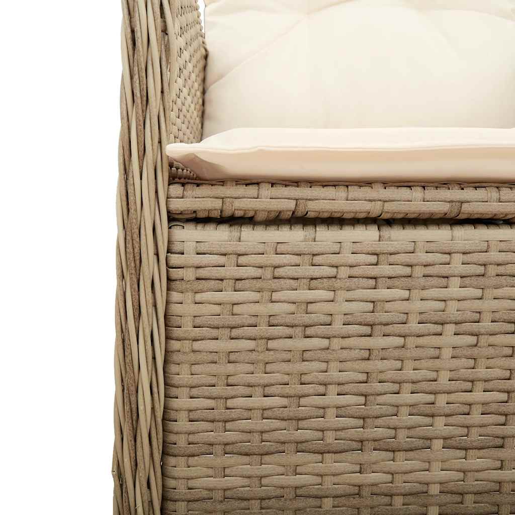 Set Bistrò da Giardino 11 pz con Cuscini in Polyrattan Marrone - immagine 4