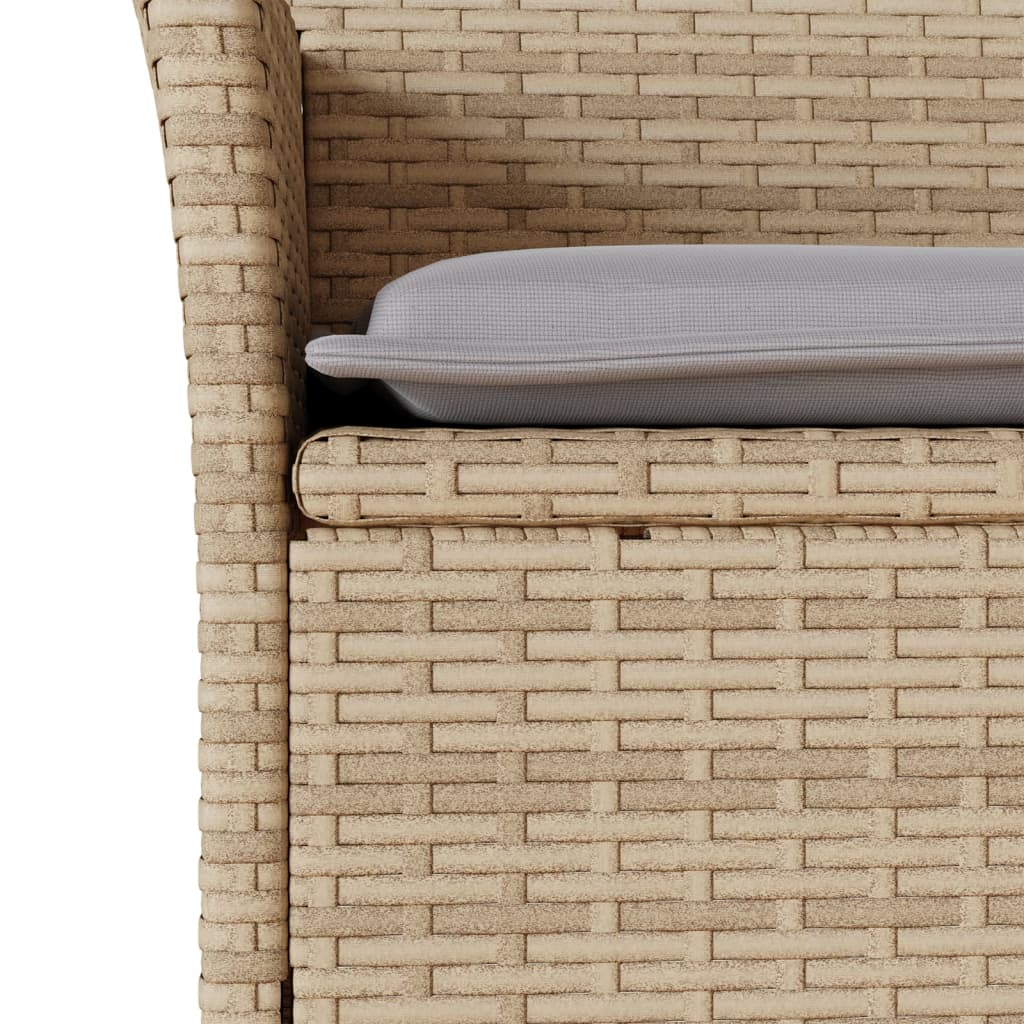 Set da Pranzo da Giardino 11 pz con Cuscini Polyrattan e Vetro - immagine 4