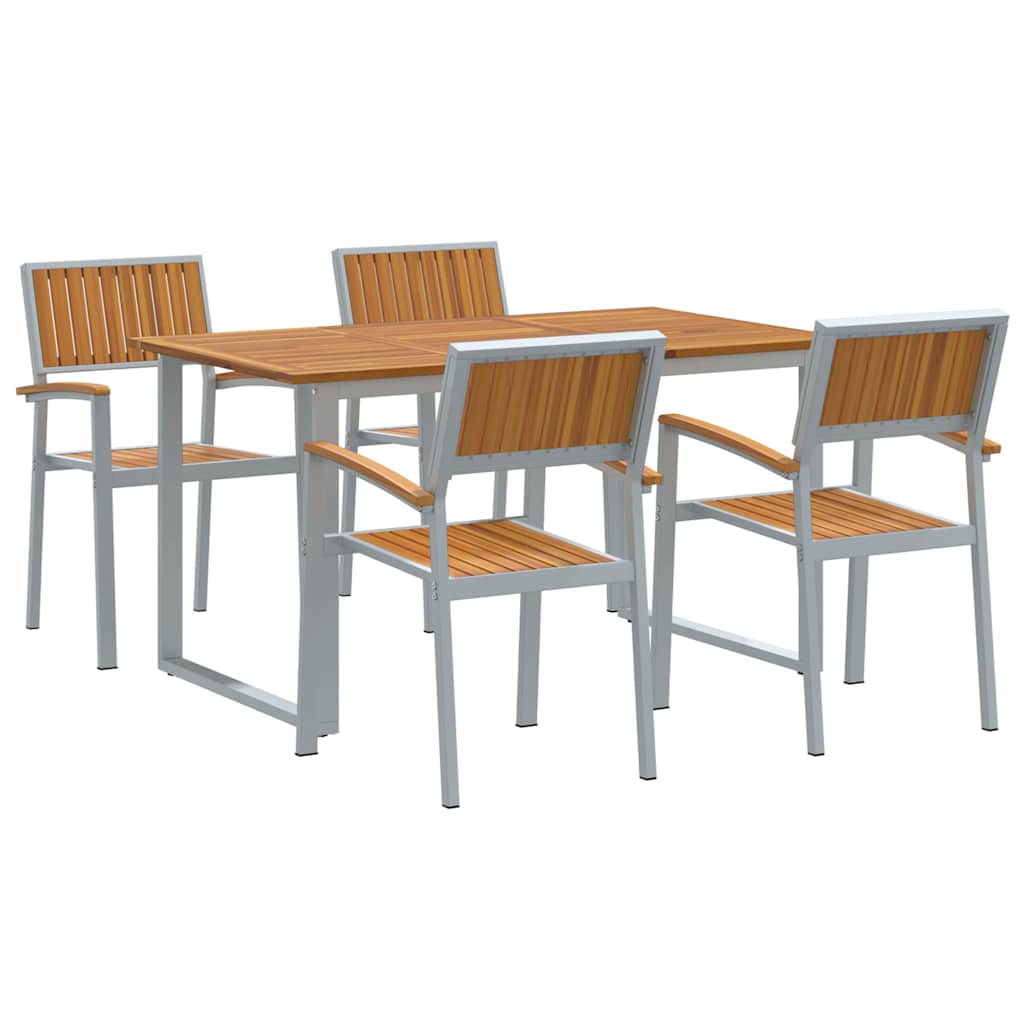 Set da Pranzo per Giardino 5 pcs Grigio e marrone - immagine 2