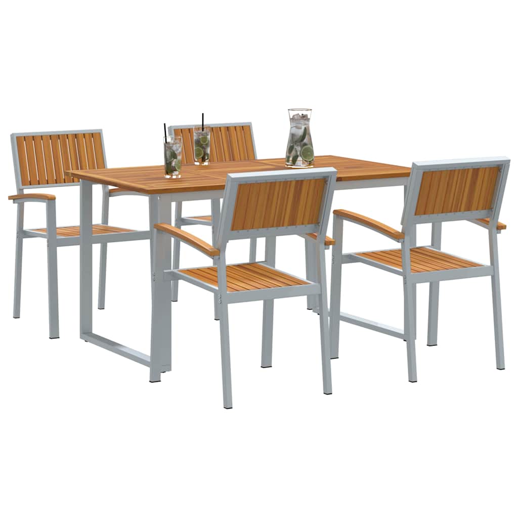 Set da Pranzo per Giardino 5 pcs Grigio e marrone - immagine 3