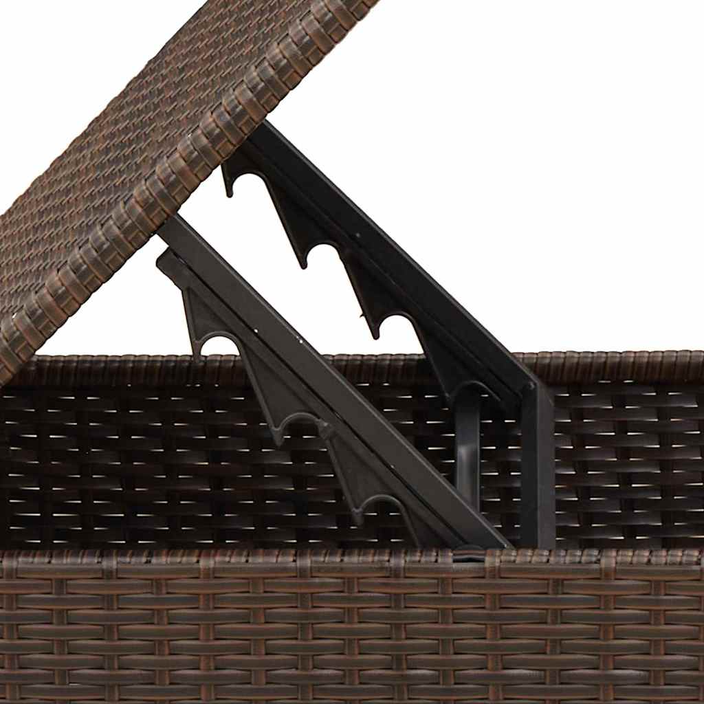 Sgabello da giardino con cuscino marrone 55x55x37 cm in polyrattan - immagine 8