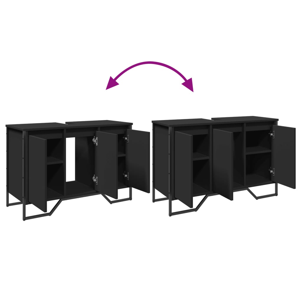 Mobile Lavabo Bagno Grigio Sonoma 91x35x60 cm in Truciolato - immagine 8