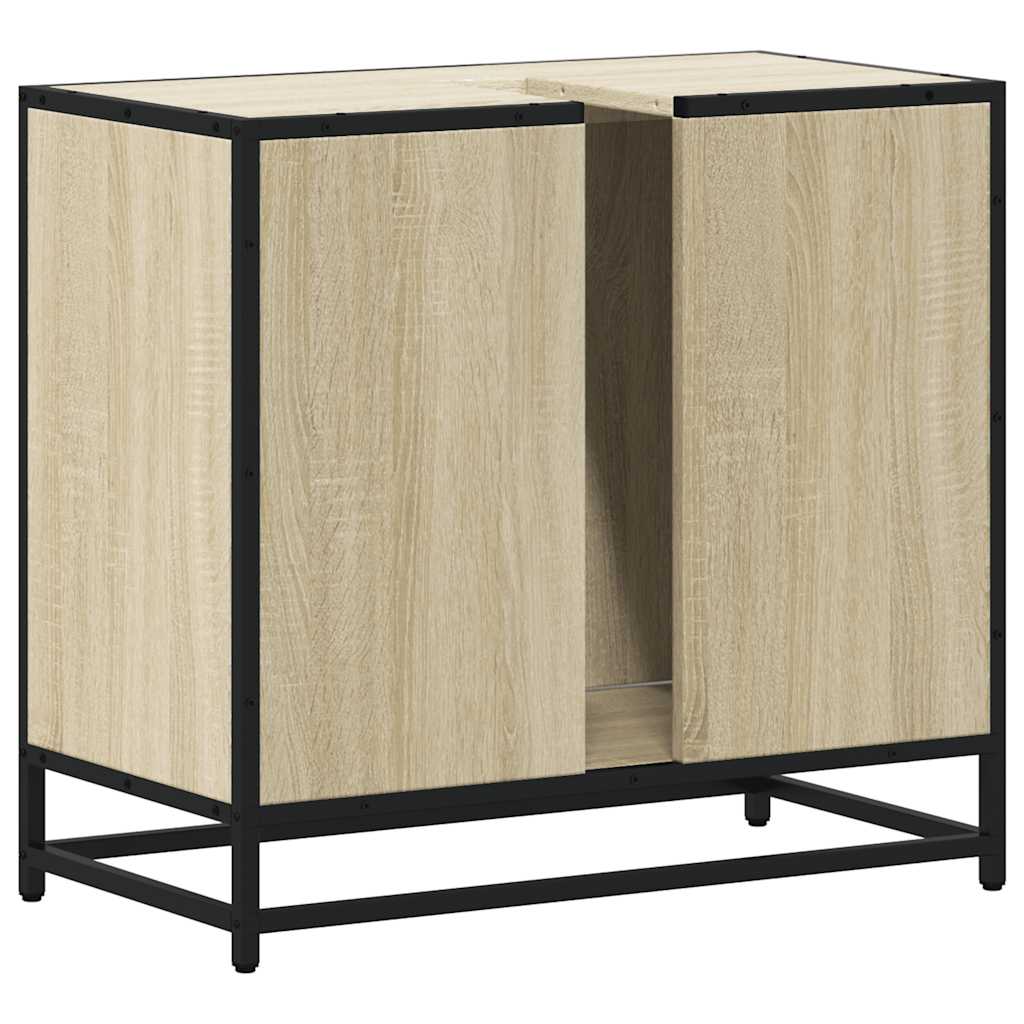 Mobile Lavabo Bagno Rovere Marrone 65x33x60cm Legno Multistrato - immagine 7
