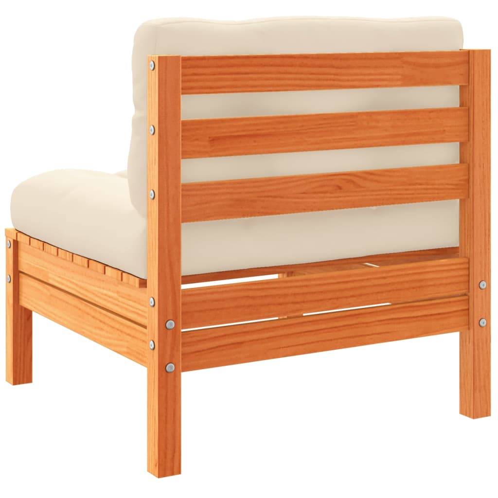 Set Divani Giardino 8 pz con Cuscini Marrone Cera Massello Pino - immagine 7