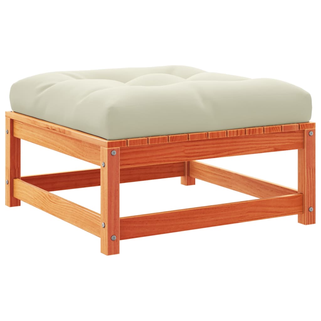 Set Divani Giardino 6pz con Cuscini Marrone Cera Massello Pino - immagine 6