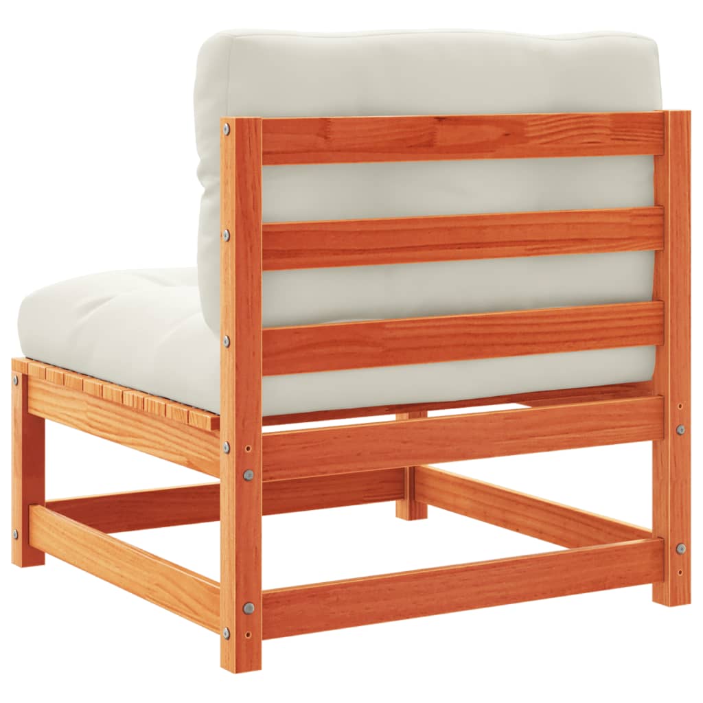 Set Divani Giardino 6pz con Cuscini Marrone Cera Massello Pino - immagine 7