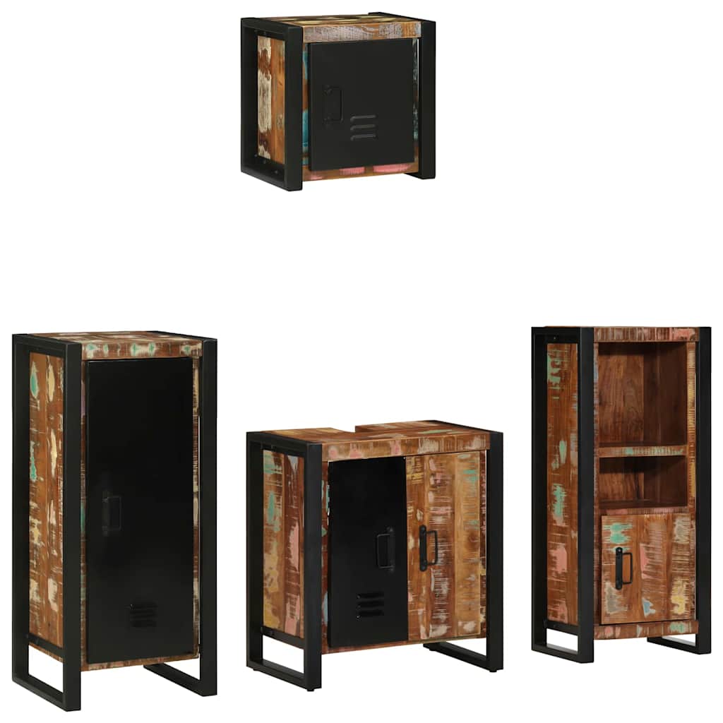 Set di mobili per il bagno 4 pcs Legno Recuperato Massello - immagine 2