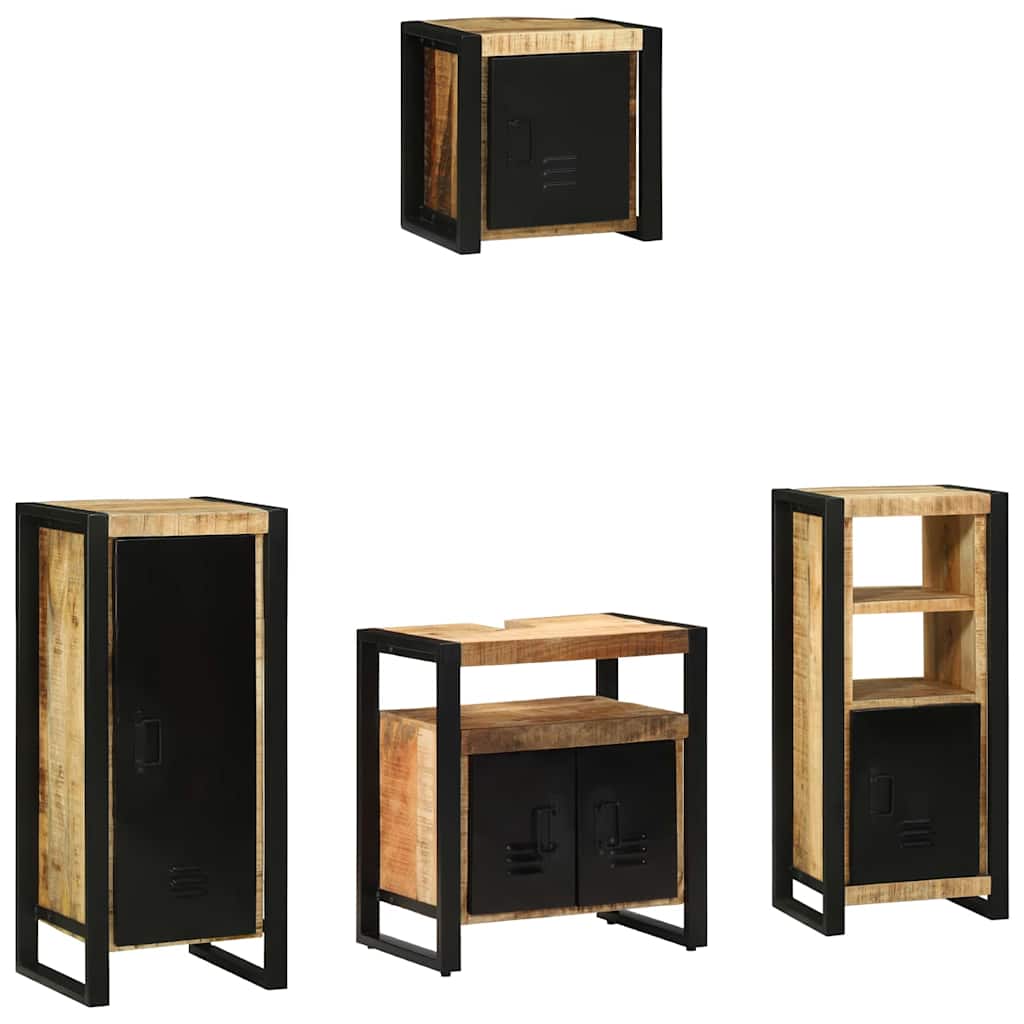 Set di mobili per il bagno 4 pcs Legno di mango massello