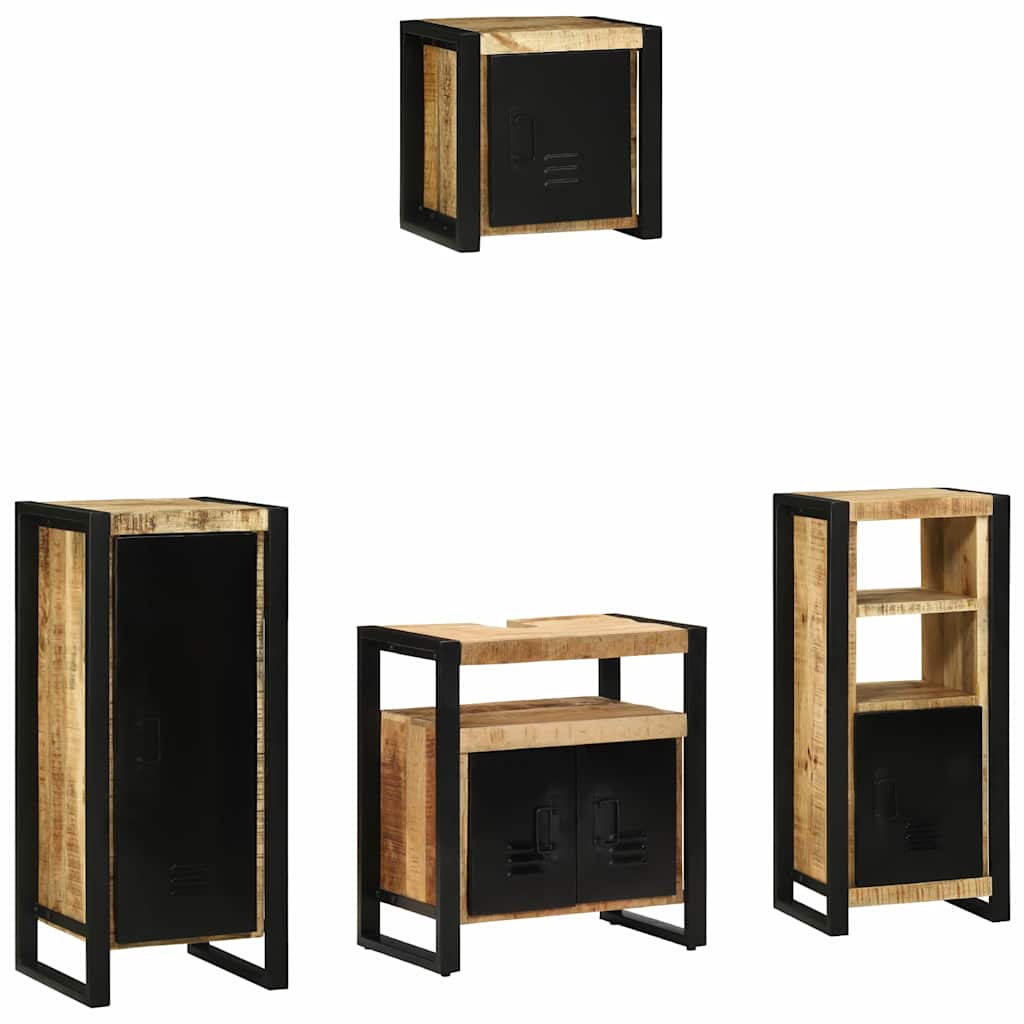 Set di mobili per il bagno 4 pcs Legno di mango massello - immagine 2