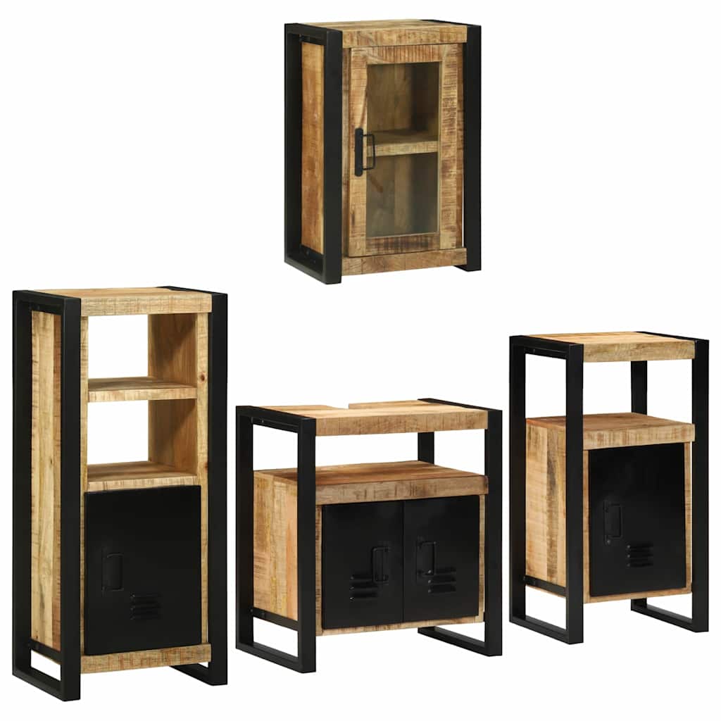 Set di mobili per il bagno 4 pcs Legno di mango massello