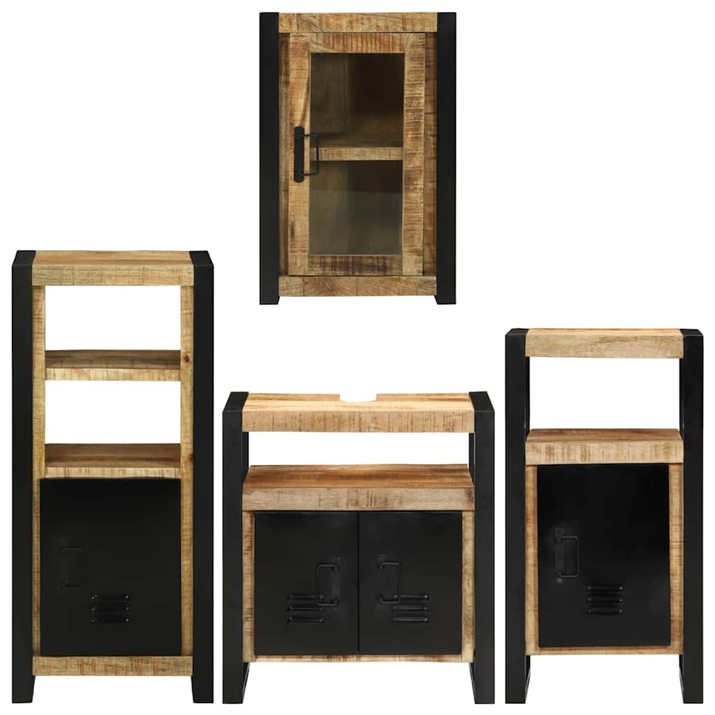 Set di mobili per il bagno 4 pcs Legno di mango massello - immagine 9