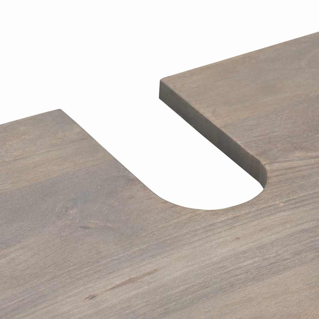 Set di Armadi da Bagno 2 pcs Grigio Legno di mango massello - immagine 8