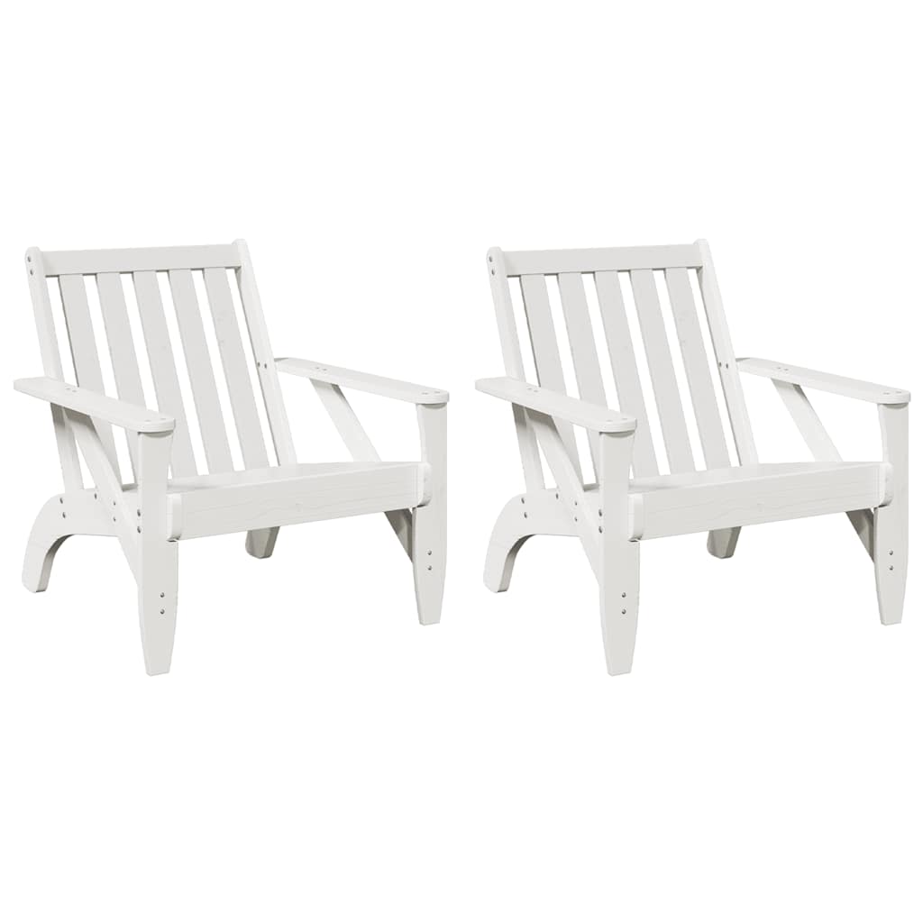 Sedie Adirondack da Giardino 2pz Bianche Legno Massello di Pino - immagine 2