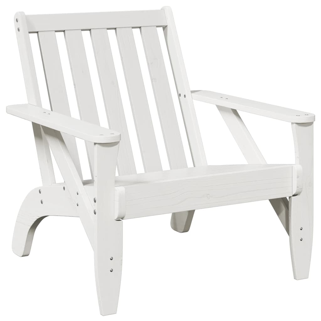 Sedie Adirondack da Giardino 2pz Bianche Legno Massello di Pino - immagine 3