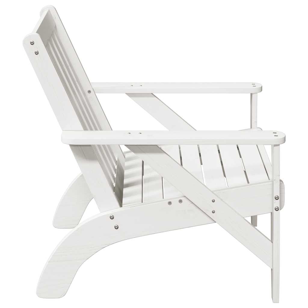 Sedie Adirondack da Giardino 2pz Bianche Legno Massello di Pino - immagine 4