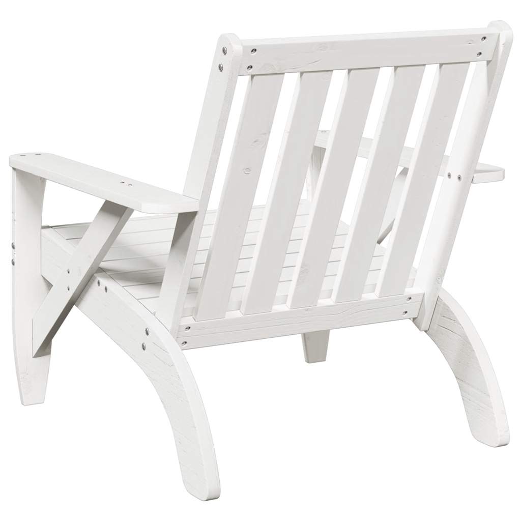 Sedie Adirondack da Giardino 2pz Bianche Legno Massello di Pino - immagine 5