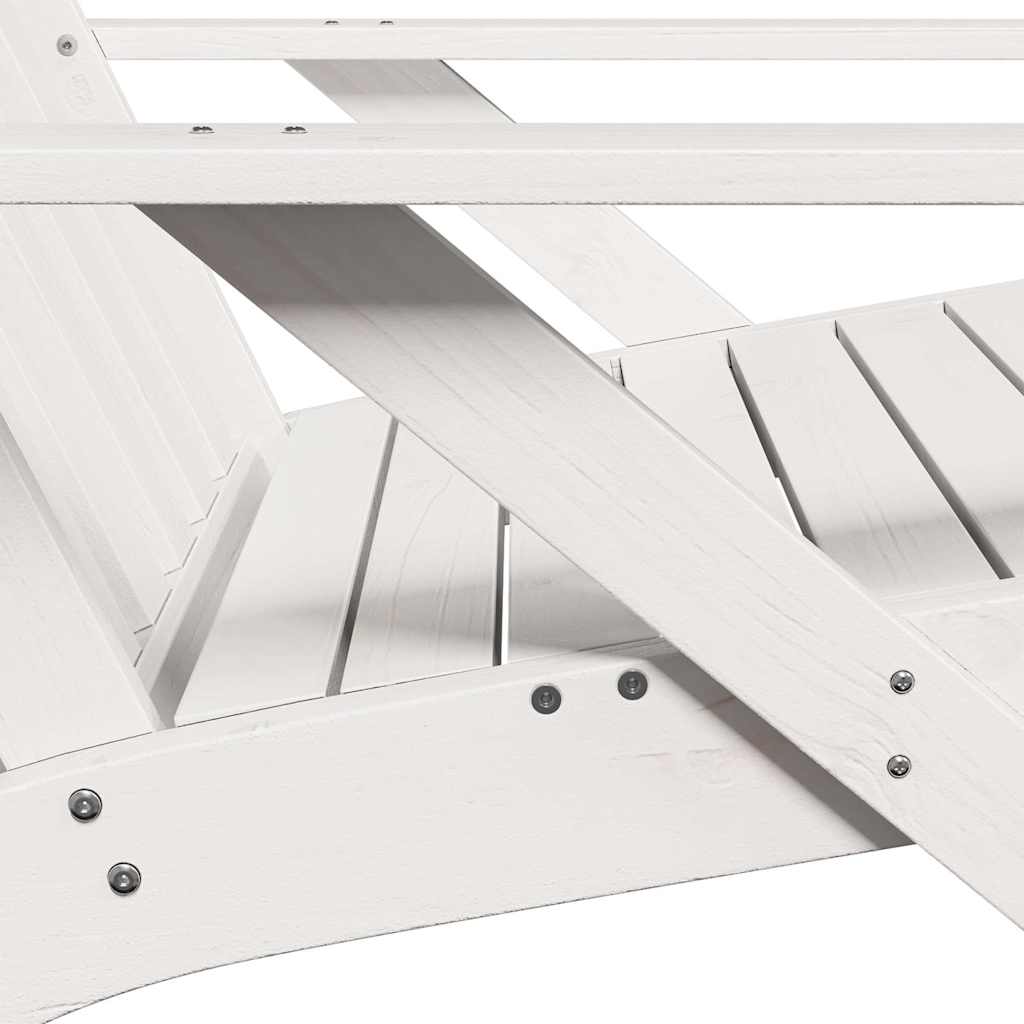 Sedie Adirondack da Giardino 2pz Bianche Legno Massello di Pino - immagine 6