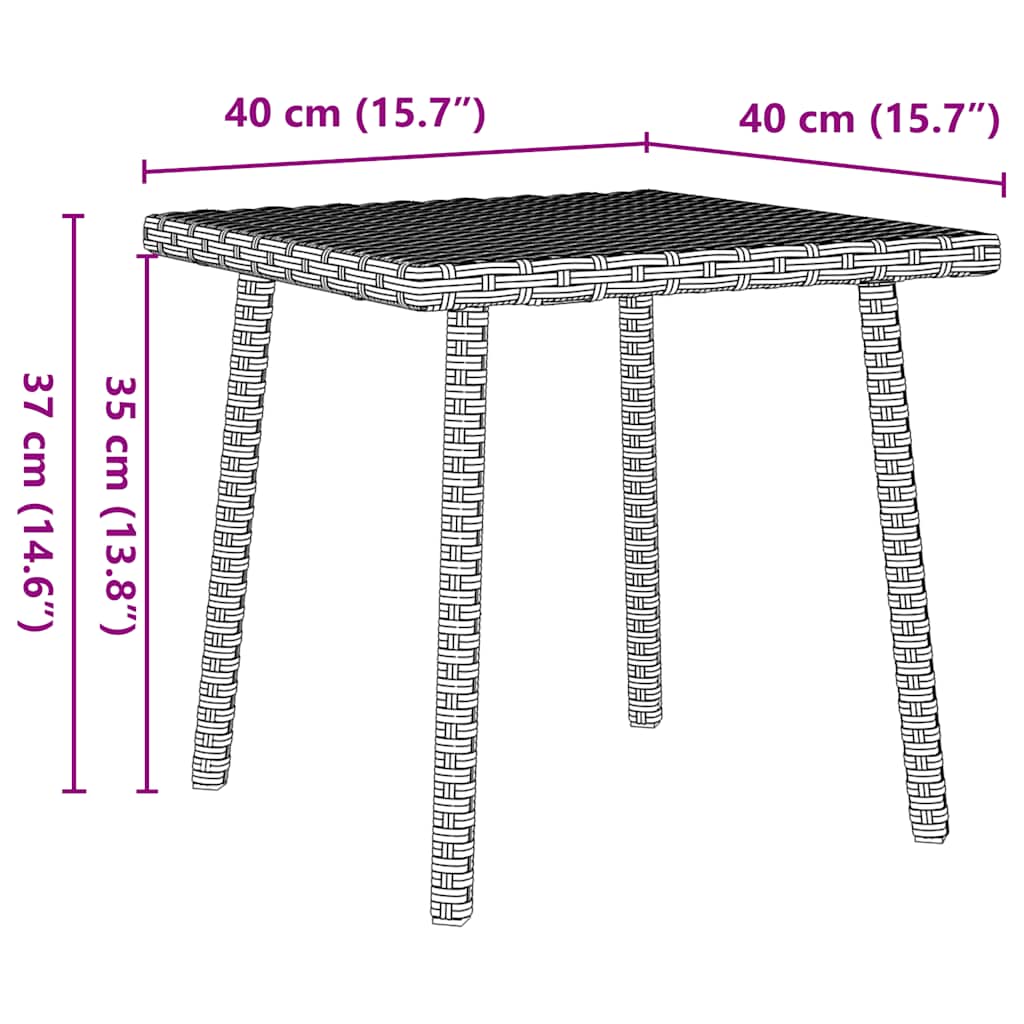 Tavolino da Giardino Rettangolare Grigio Chiaro 40x40x37 cm - immagine 7