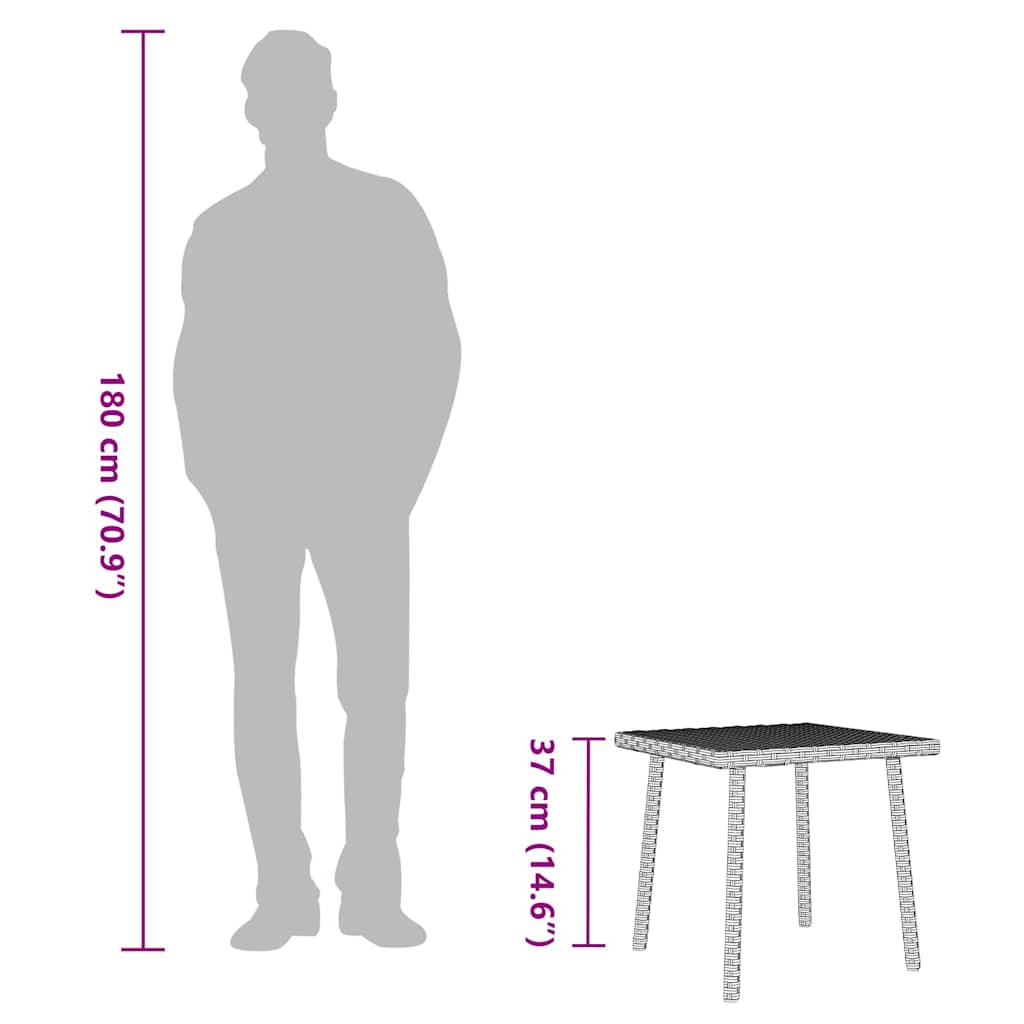 Tavolino da Giardino Rettangolare Grigio Chiaro 40x40x37 cm - immagine 8