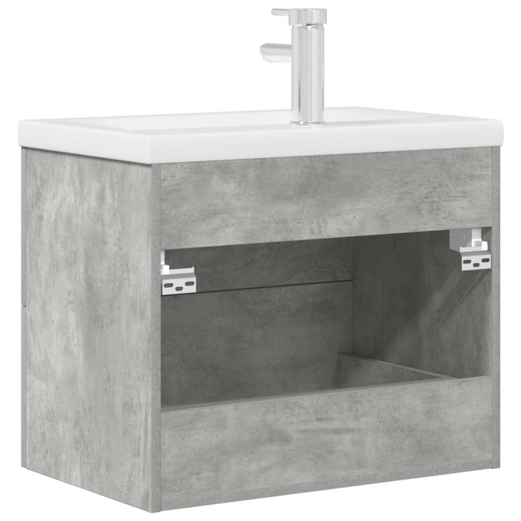 Set Mobili da Bagno 2 pz Grigio Cemento in Legno Multistrato - immagine 6