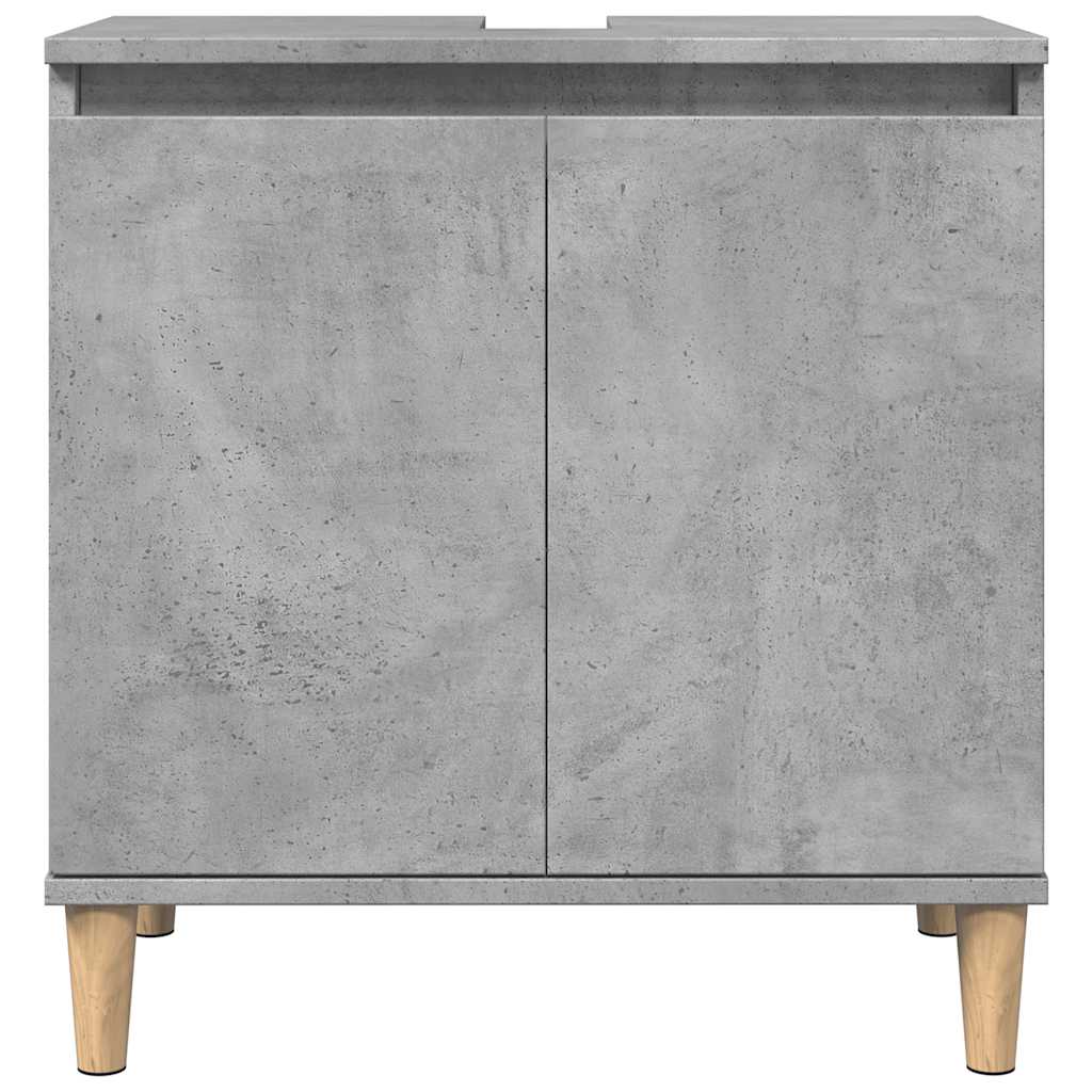 Set Mobili da Bagno 3 pz Grigio Cemento in Legno Multistrato - immagine 8