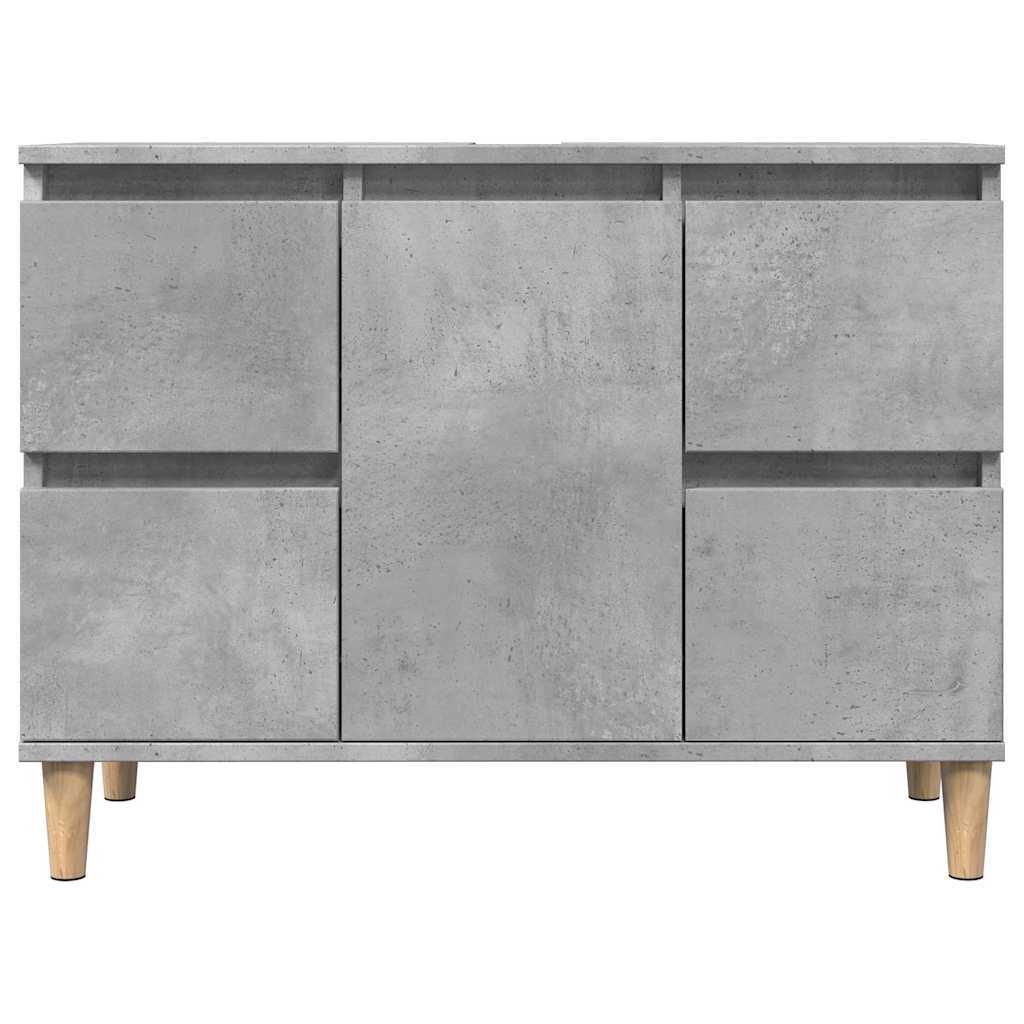 Set Mobili da Bagno 3 pz Grigio Cemento in Legno Multistrato - immagine 8