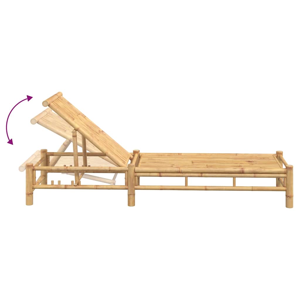 Lettino Prendisole 55x199x30 cm in Bambù - immagine 6