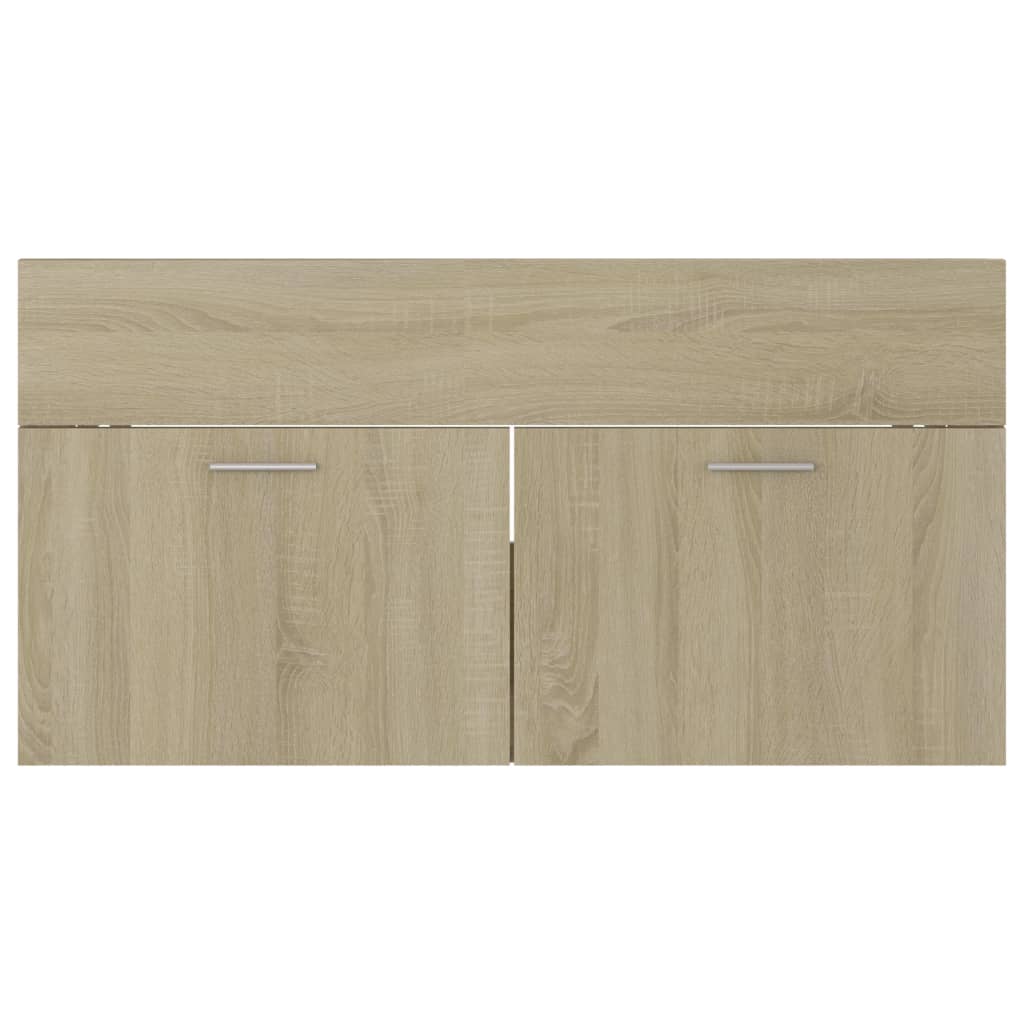 Mobile Sottolavabo Rovere Sonoma 90x38,5x46cm Legno Multistrato - immagine 4