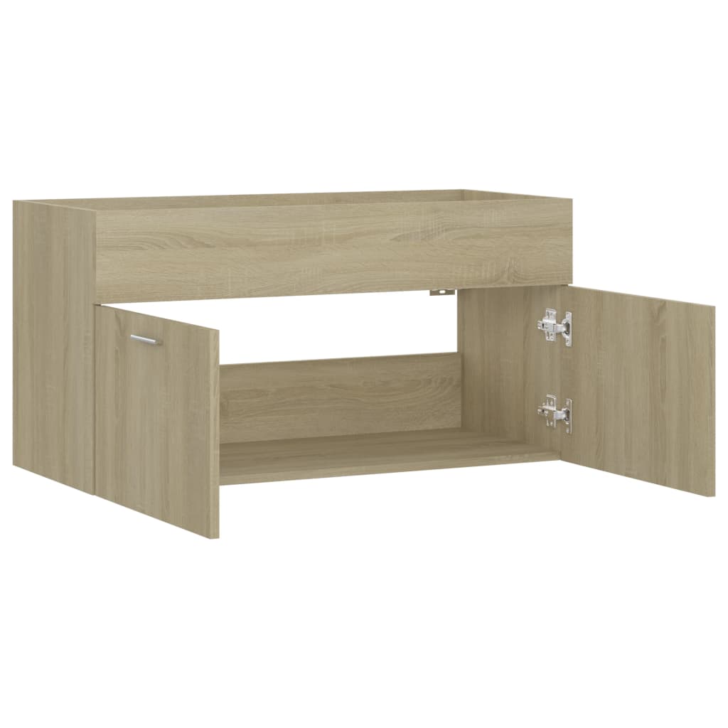 Mobile Sottolavabo Rovere Sonoma 90x38,5x46cm Legno Multistrato - immagine 6