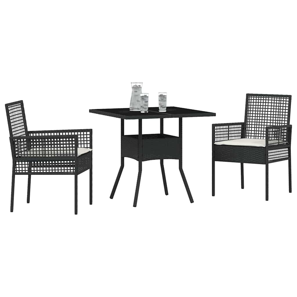 Set da Pranzo per Giardino 3 pcs Grigio polyrattan - immagine 3