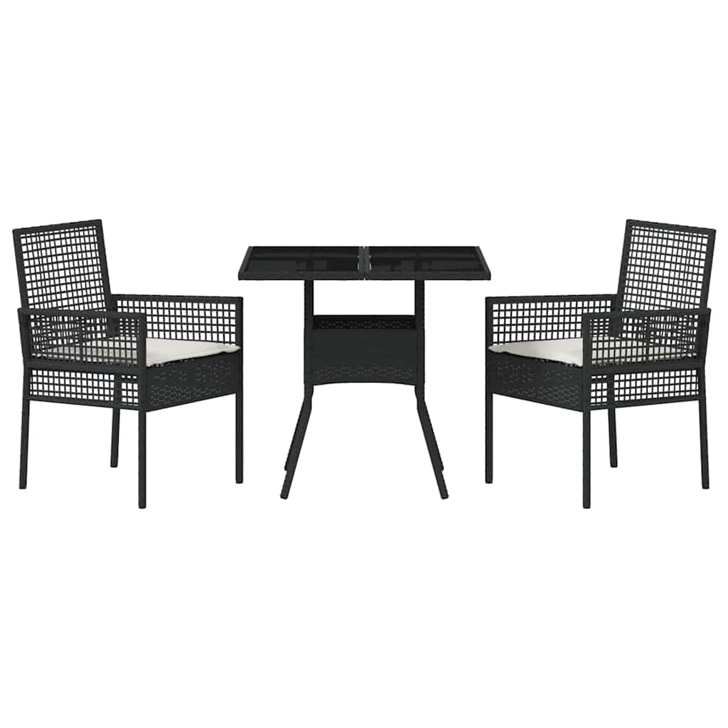 Set da Pranzo per Giardino 3 pcs Grigio polyrattan - immagine 7