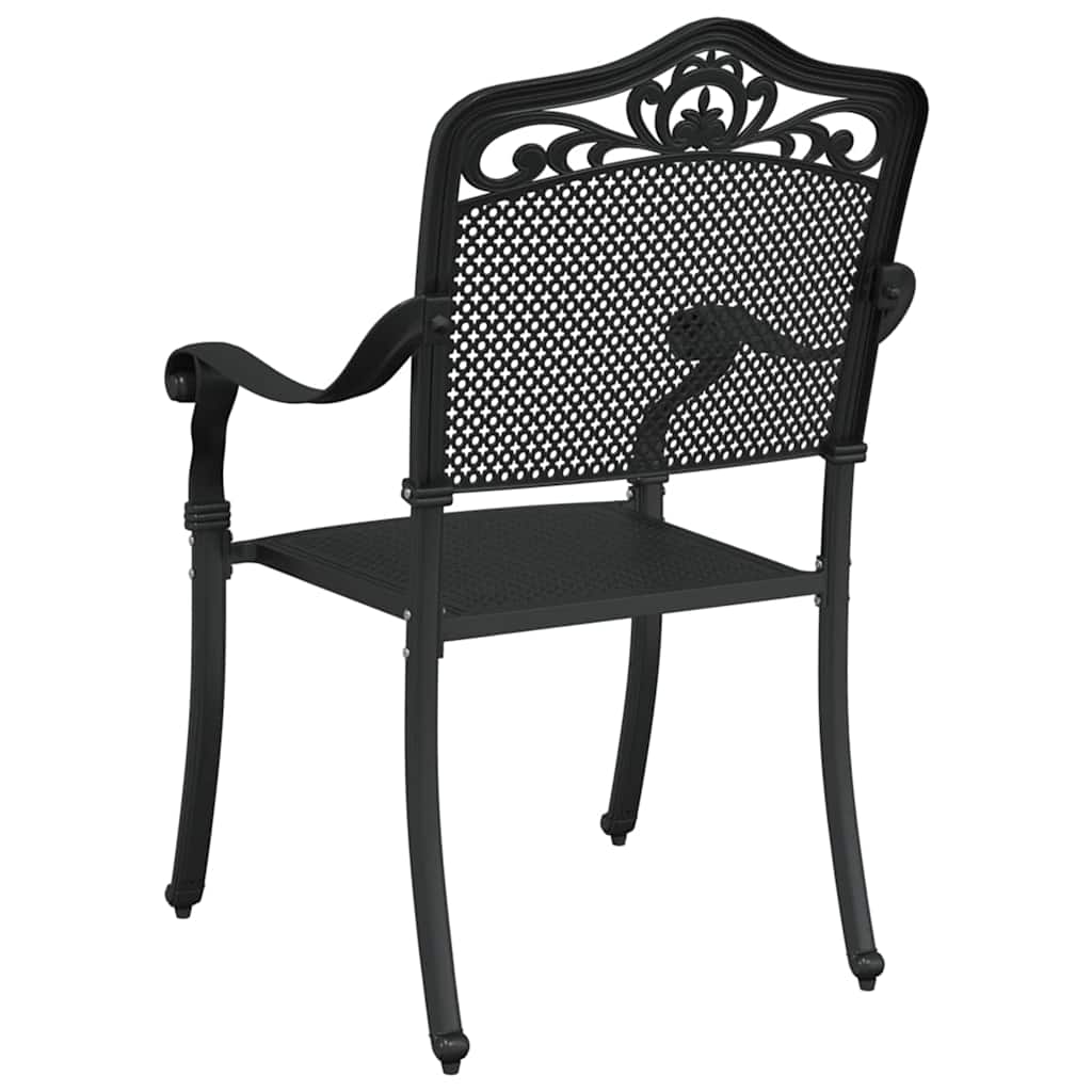 Sedia da Giardino 2 pcs Nero 55 x 56.5 x 91cm Alluminio - immagine 6