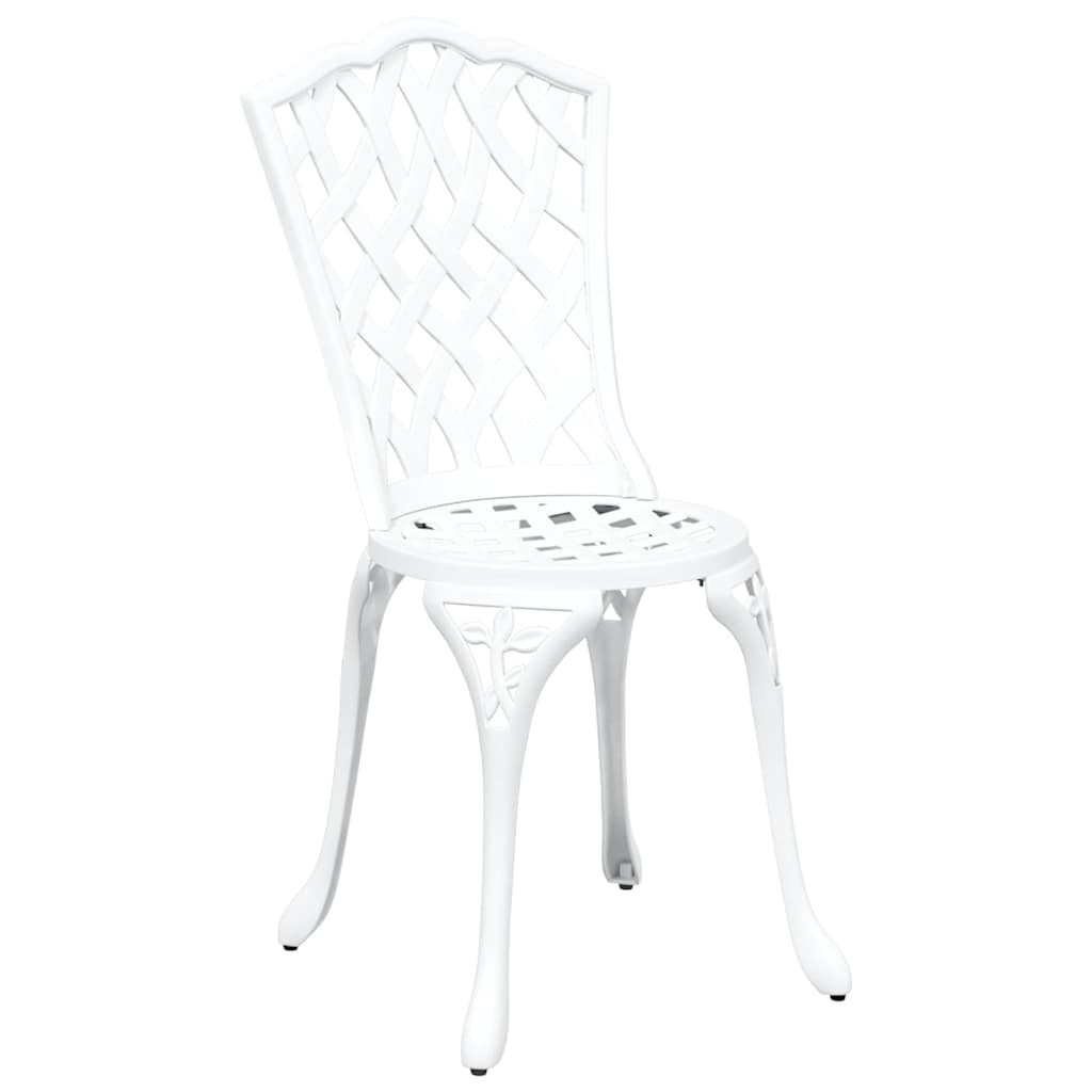 Set Bistro da Giardino 3 pcs Bianco Alluminio - immagine 4