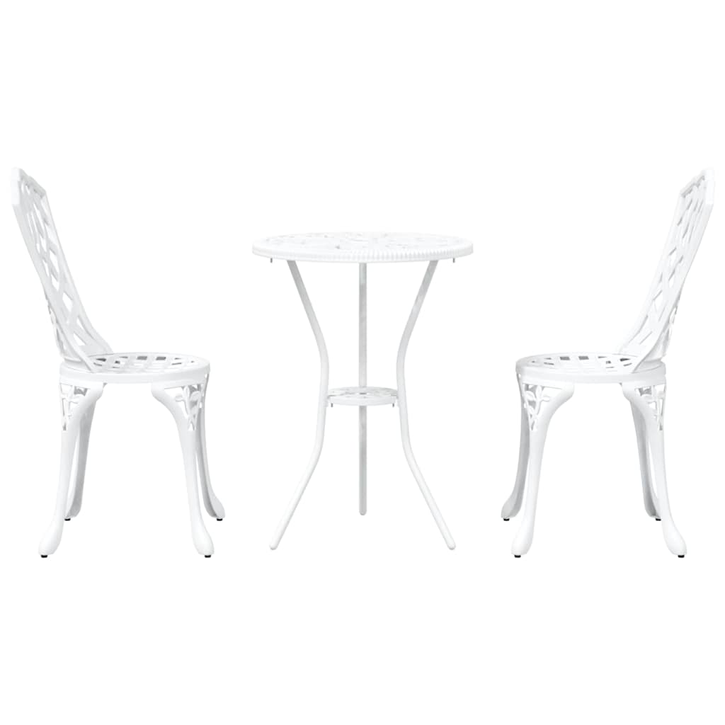 Set Bistro da Giardino 3 pcs Bianco Alluminio - immagine 6