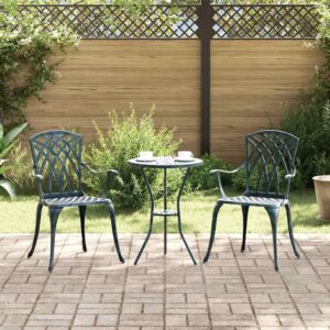 Sedia da Giardino 2 pcs Verde 55 x 56.5 x 91cm Alluminio