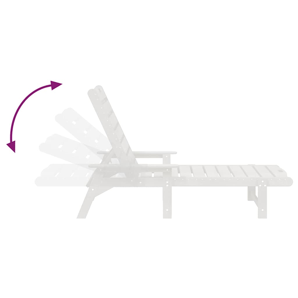 Lettino da sole Bianco 73.5 x 92 x 90cm HDPE - immagine 9