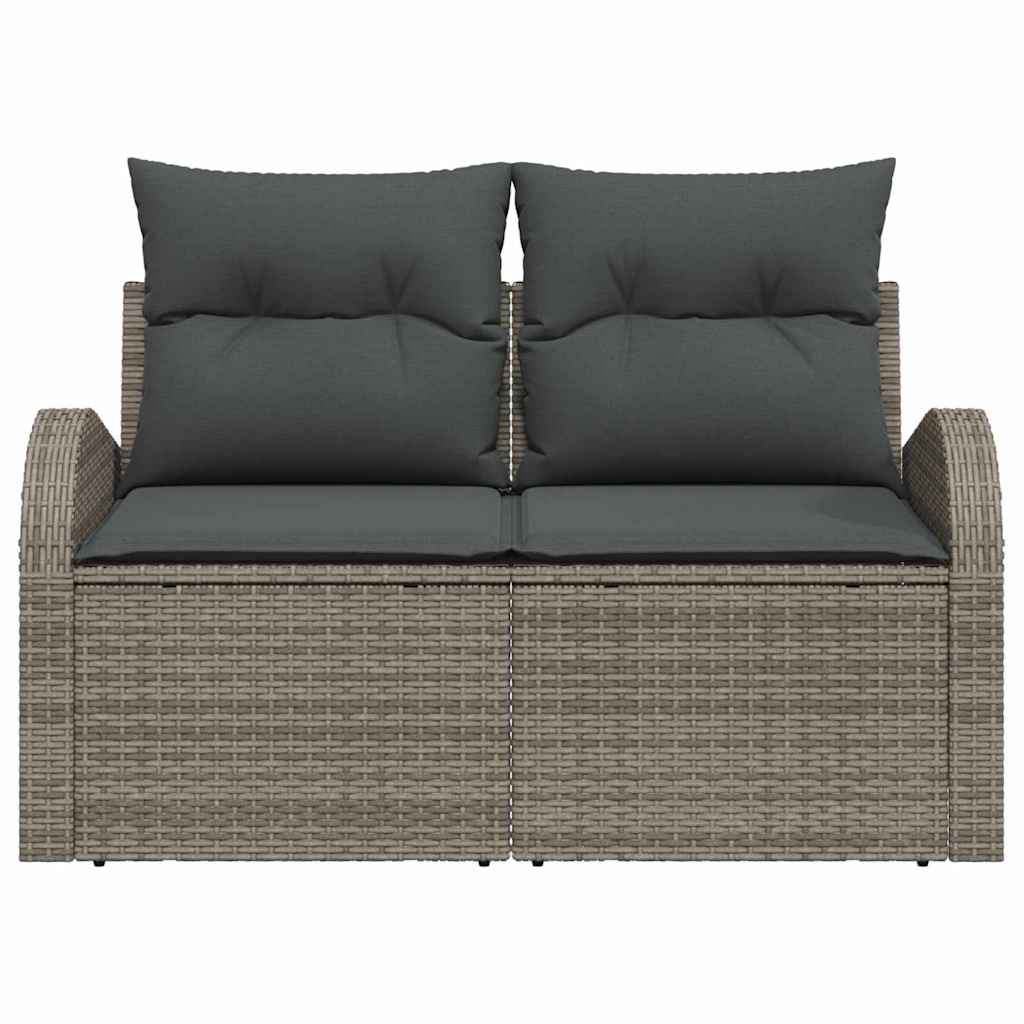 Divano da giardino Grigio 124 x 62 x 69cm polyrattan - immagine 5