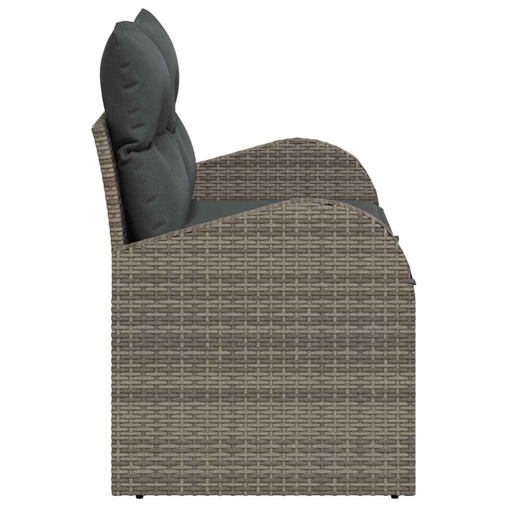 Divano da giardino Grigio 124 x 62 x 69cm polyrattan - immagine 6