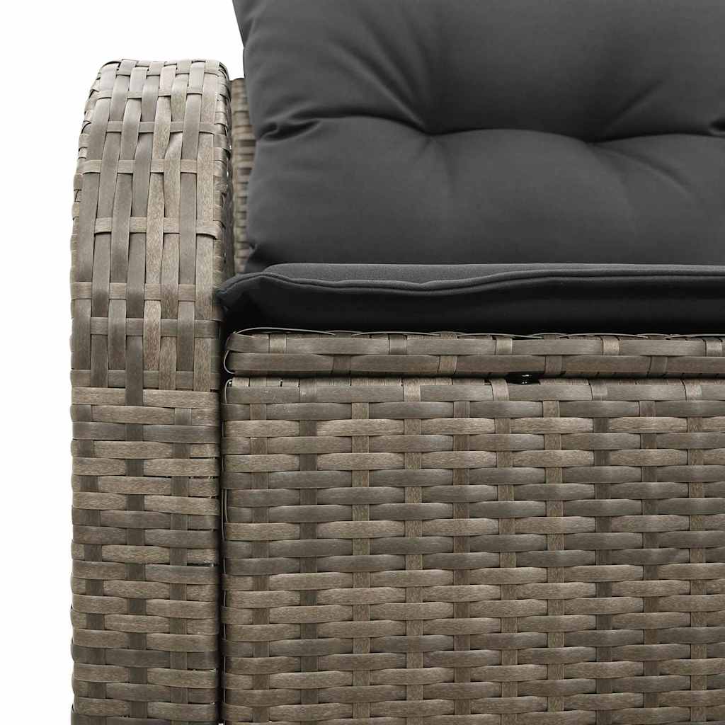 Divano da giardino Grigio 124 x 62 x 69cm polyrattan - immagine 7