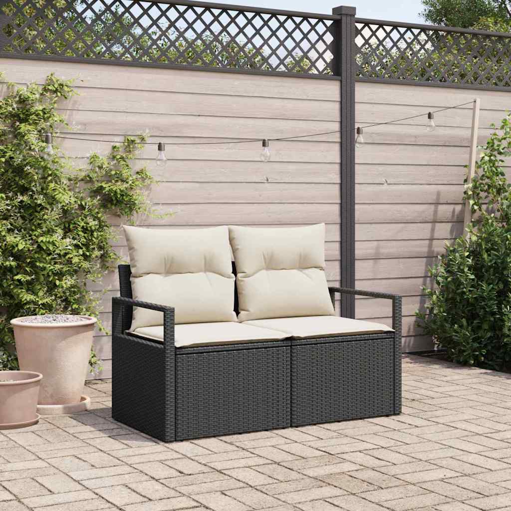 Divano da giardino con cuscino 120 x 62 x 69 cm. polyrattan