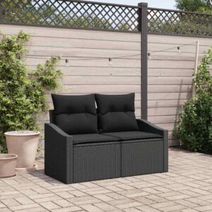 Divano da giardino con cuscino 123 x 62 x 69 cm polyrattan