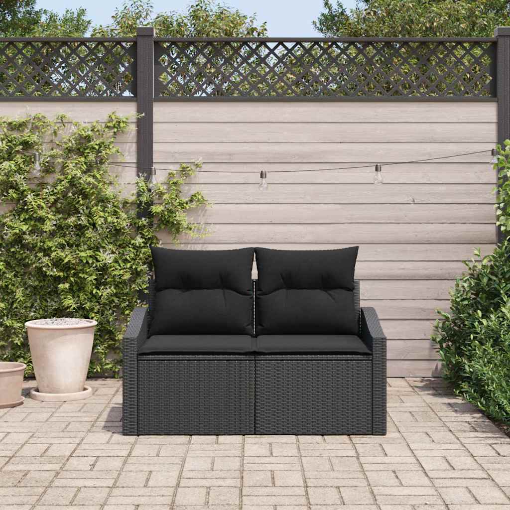 Divano da giardino con cuscino 123 x 62 x 69 cm polyrattan - immagine 3