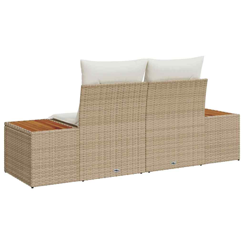 Divano da giardino Nero 184 x 62 x 85cm polyrattan - immagine 4