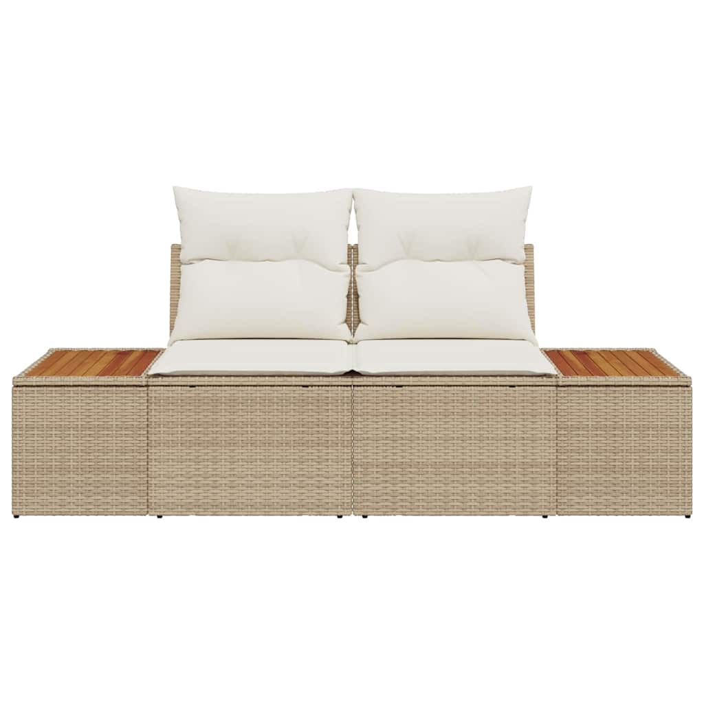 Divano da giardino Nero 184 x 62 x 85cm polyrattan - immagine 5